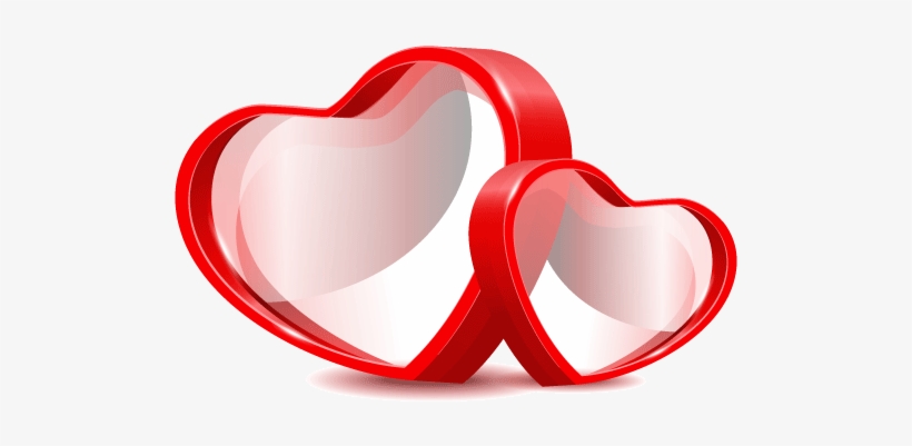 Three-dimensional Red Double Heart Vector Material - Heart Vector Png Free, transparent png #358048