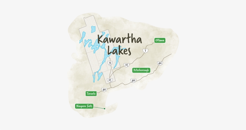 Concept Map Of Kawartha Lakes And Area - Kawartha Lakes Map, transparent png #358491