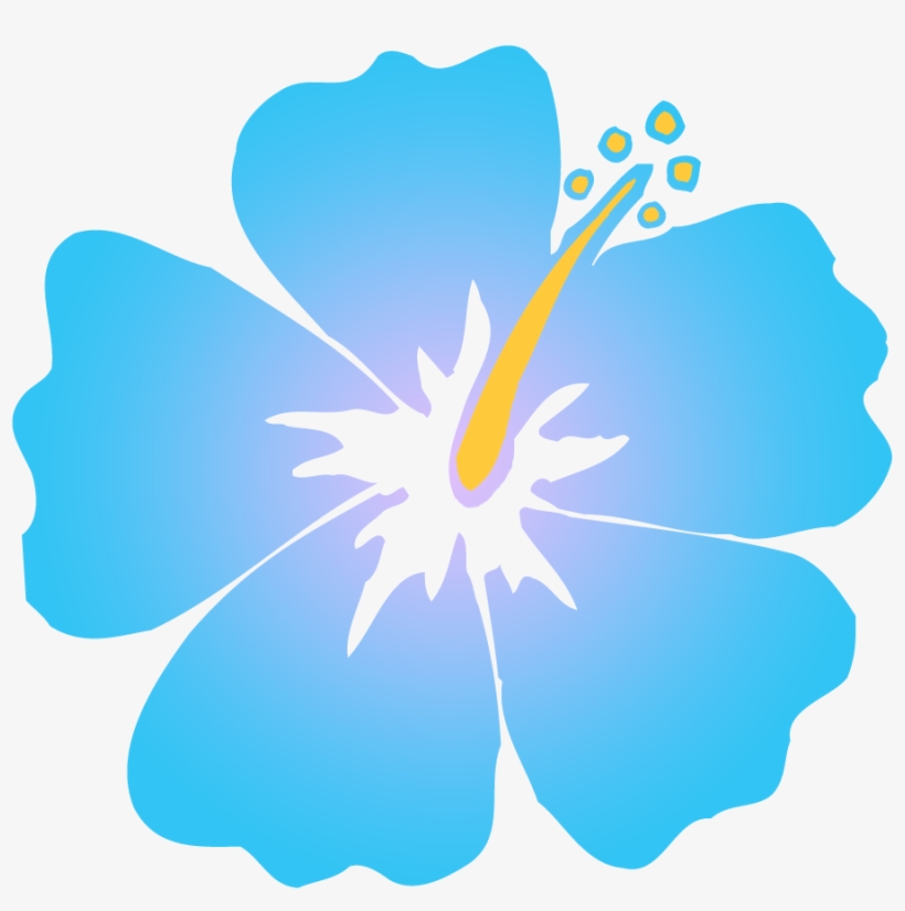 Blue Hibiscus Clip Art - Blue Hibiscus Flower Clip Art, transparent png #358974