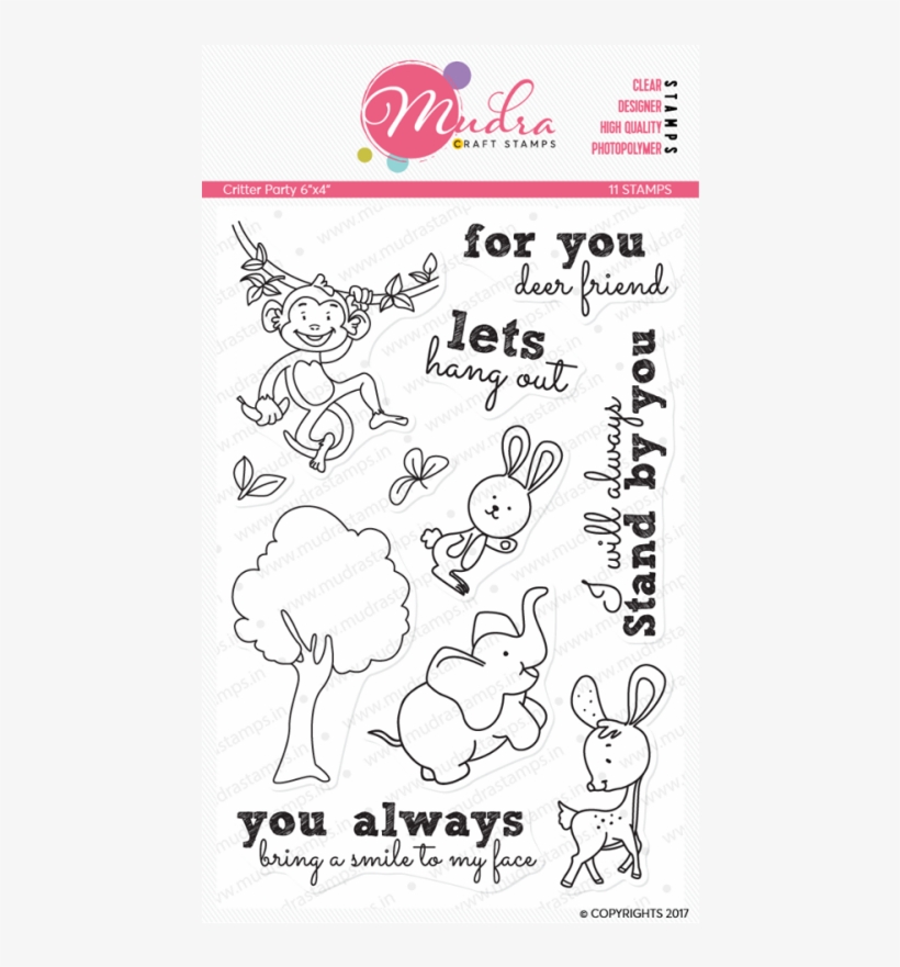 Image Result For Mudra Critter Party Stamps - Mudra Stamps - Let's Party - 6"x4", transparent png #359191