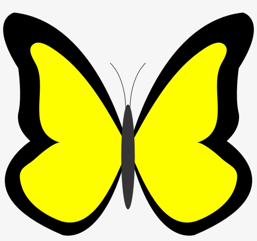 Purple Butterfly Border Clipart - Butterfly Clip Art Yellow, transparent png #359273