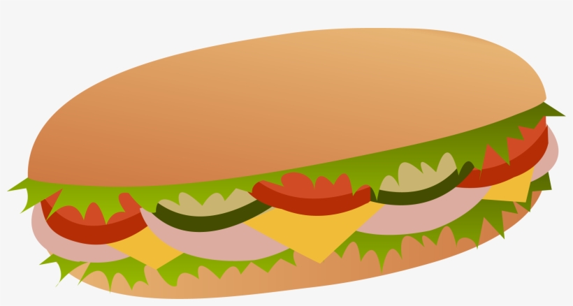 Sandwich With Onion And Lettuce Png Clipart - Sub Sandwich Clipart, transparent png #359900