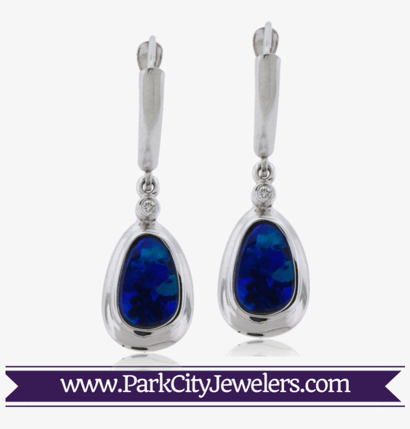 Australian Opal Leverback Earrings - Diamond Snowflake Pendant, transparent png #3501694