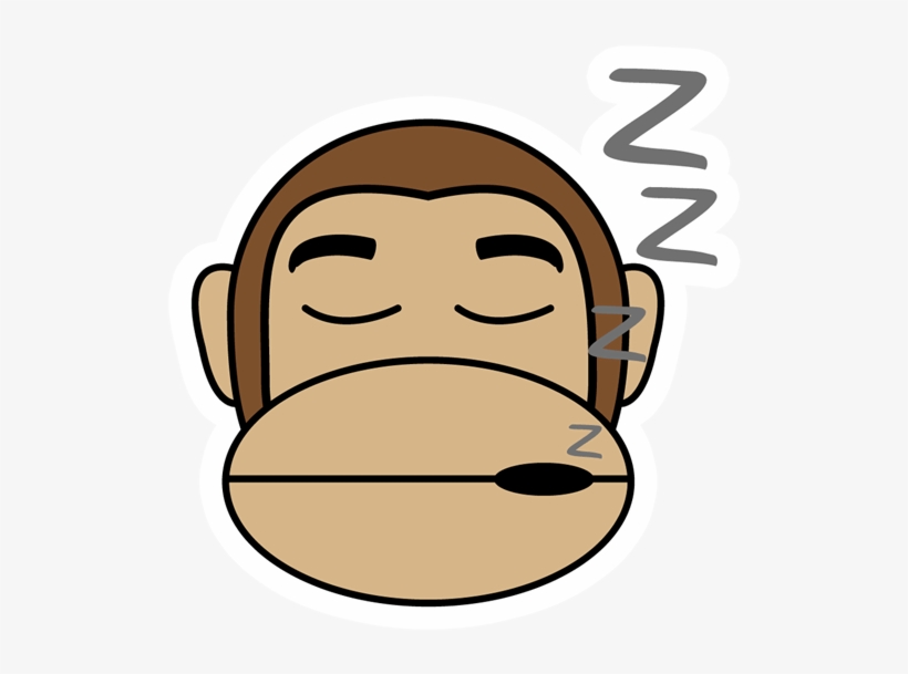 Monkey Sleepy Sticker - Ape Emoji, transparent png #3501747