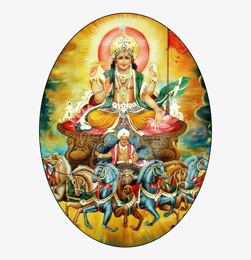 Surya Dev Png - Lord Surya On The Seven Horse Chariot,, transparent png #3502217