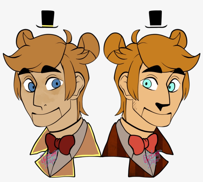 New Vs Old Fredbear - Cartoon, transparent png #3504116