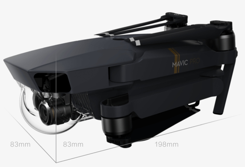 Dji Mavic Pro Folded Size - Drone Dimensions Of Mavic Pro, transparent png #3505454