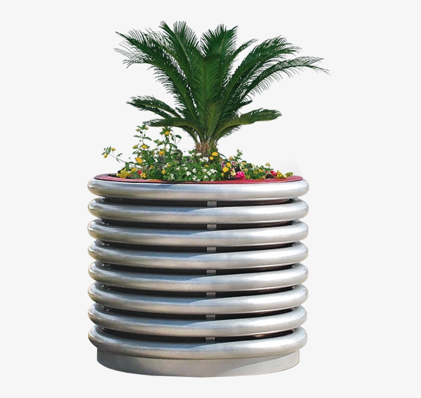 Circular Shaped Flowerpiece Made Of Iron For Urban - Flowerpot, transparent png #3505655