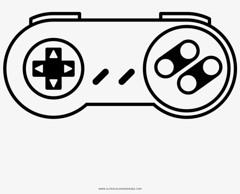 Snes Gamepad Coloring Page - Super Nintendo Controller Drawing, transparent png #3506748