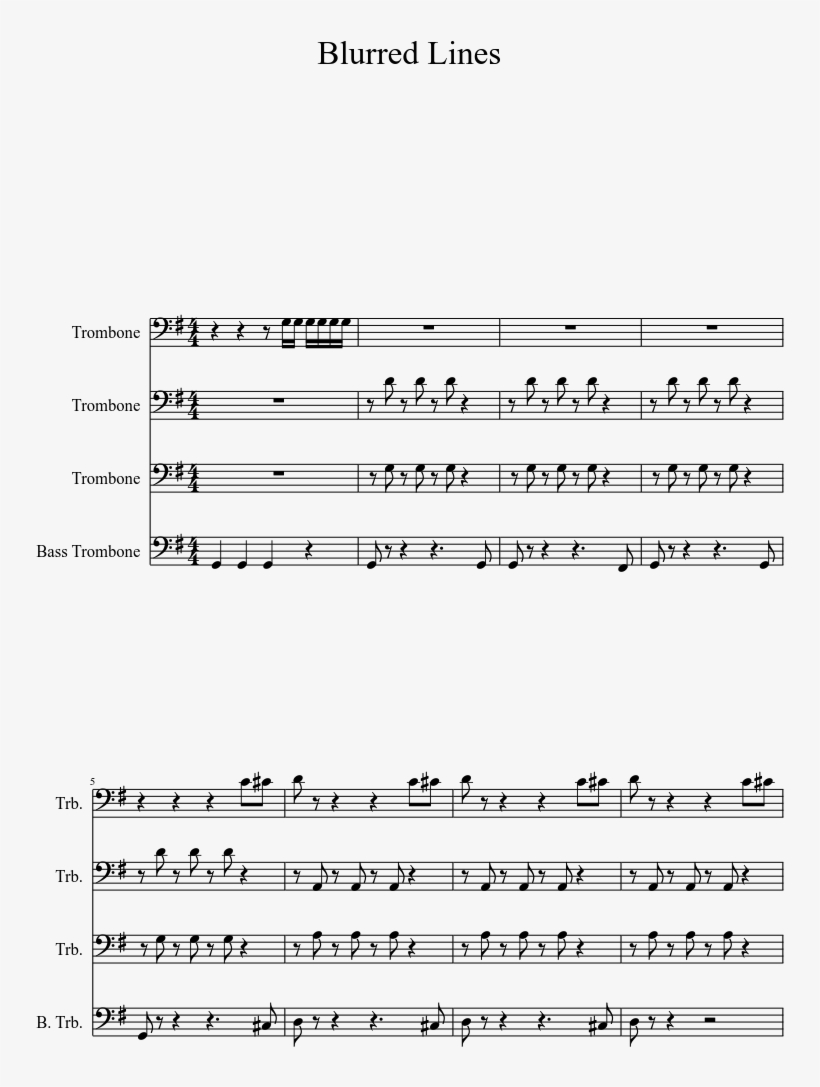Blurred Lines Sheet Music 1 Of 2 Pages - Sheet Music, transparent png #3509112