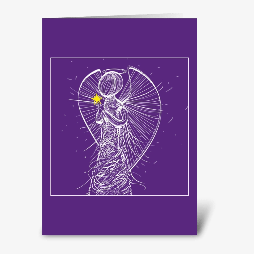 Christmas Faceless Angel Star Greeting Card - Circle, transparent png #3509737