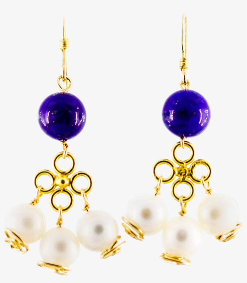 Gold Lapis And Pearl Earrings - Seeds Of Heaven Earrings, Lapis And Pearl Earrings, transparent png #3509739