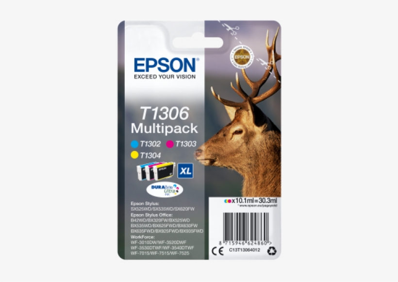 Multipack 3-colours Durabrite Ultra Ink - Epson Durabrite Ultra Multipack T 130 T 1306, transparent png #3510418