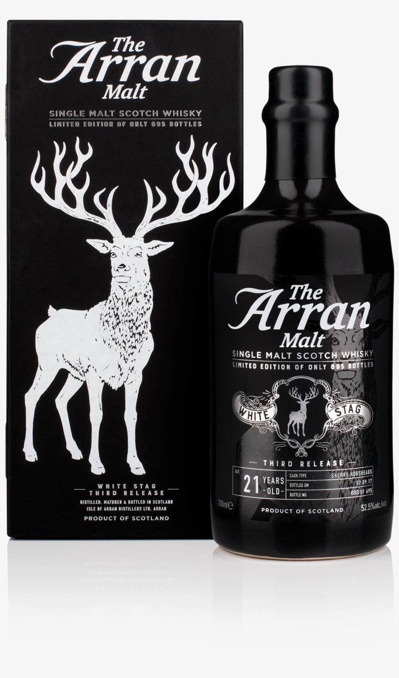 Arran White Stag Bottle And Box - Arran 1997 / 19 Year Old / Sherry Cask / Twe Exclusive, transparent png #3510501