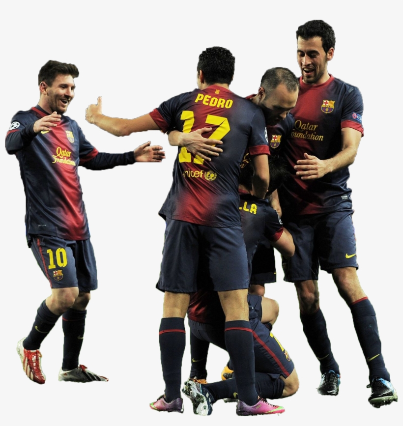 Barcelona Celebration - Football Celebration Png, transparent png #3510574