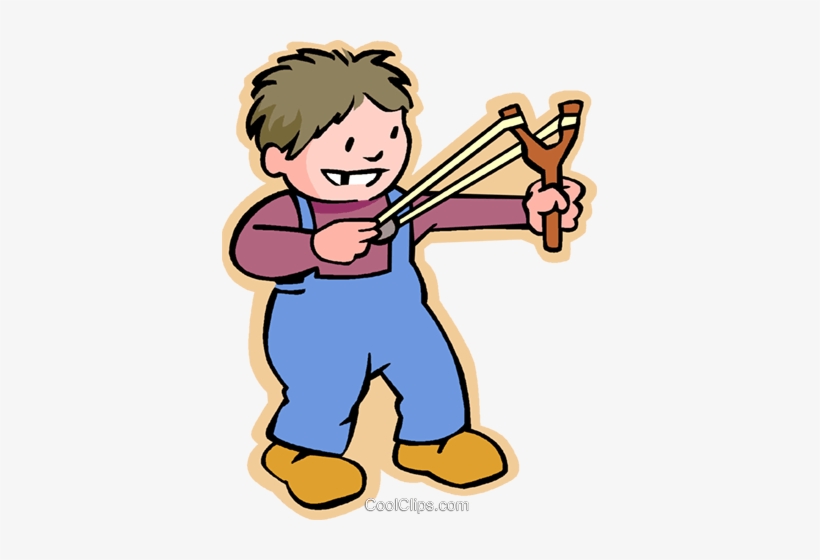 Little Boy With A Slingshot Royalty Free Vector Clip - Menino Com Estilingue Desenho, transparent png #3510657