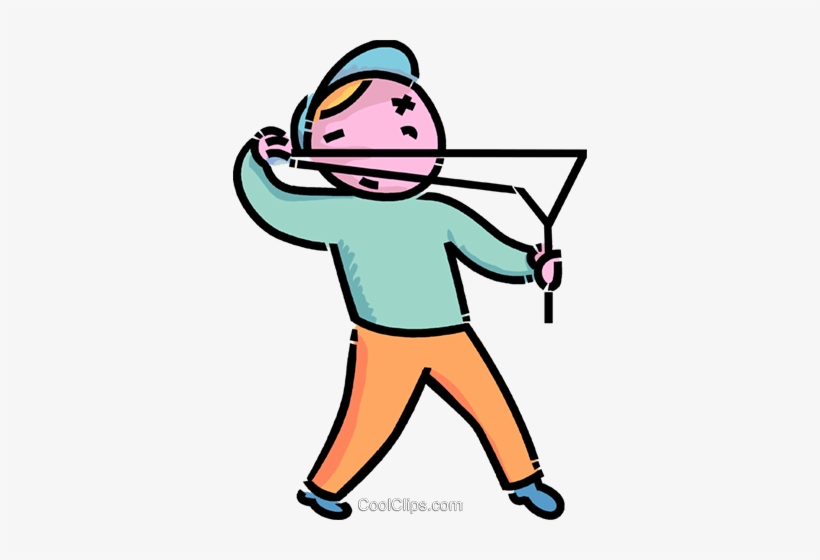 Boy With His Slingshot Royalty Free Vector Clip Art - Menino Com Estilingue Png, transparent png #3510749