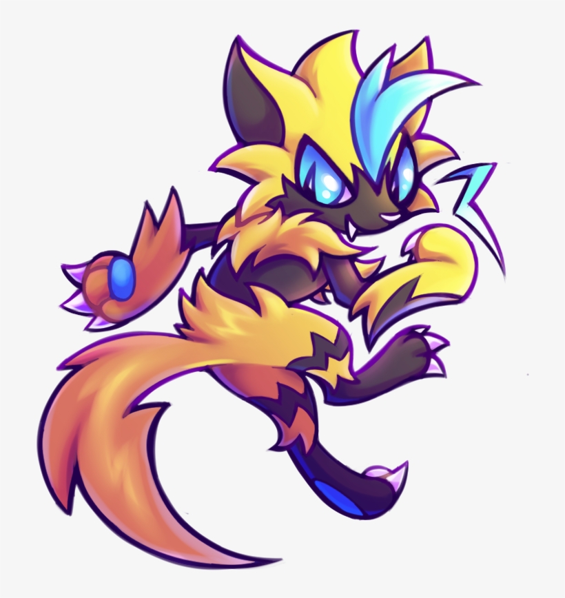 Saw A Spoiler Dropped Everything I Was Doing To Draw - Zeraora Pokemon Fan Art, transparent png #3511279