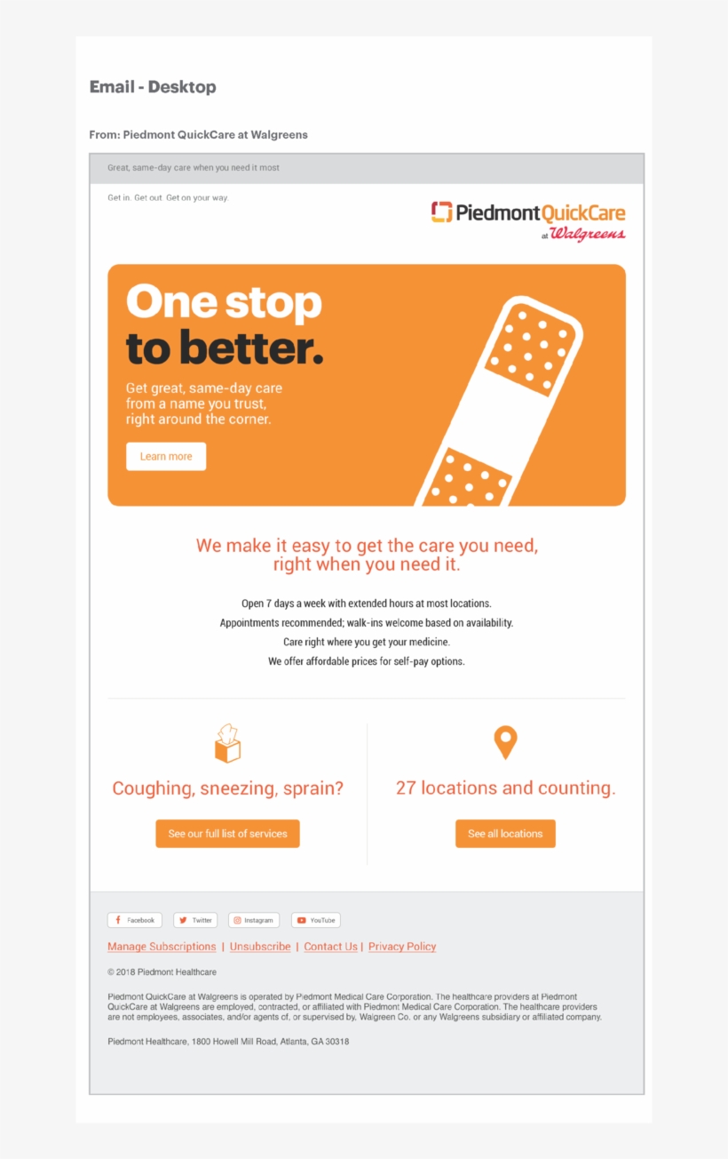 Piedmont Quickcare At Walgreens, transparent png #3513498