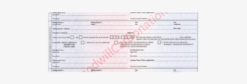 Fl Certificate Of Title Hsmv 82250 10 12 Reverse - Document, transparent png #3514465