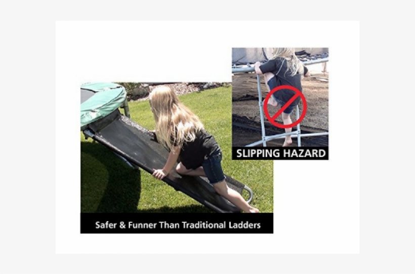 Wide 3-step Trampoline Ladder With Safety Latch Or - Trampoline Pro Jump Slider, Trampoline Ladder Ramp, transparent png #3514659