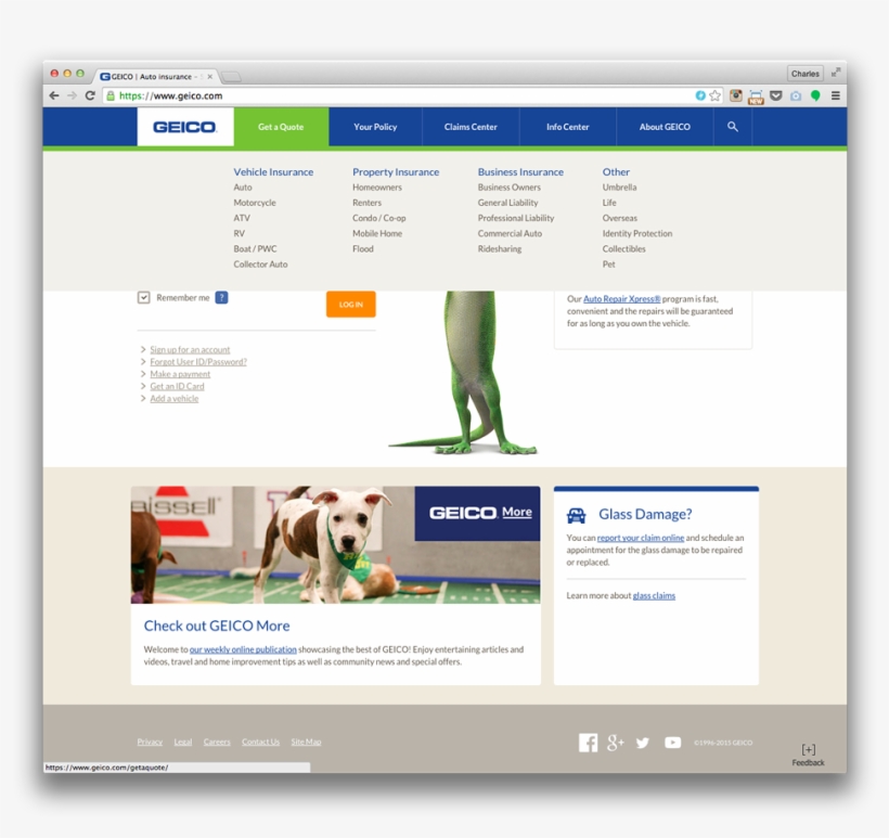 Charlie Humphries Executive Interactive Producer Geico - Geico Renters Insurance, transparent png #3514973