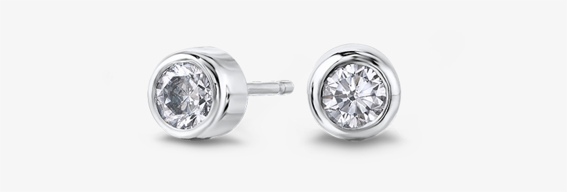 Tube Set Round Brilliant Cut Diamond Studs - Julie Sandlau, transparent png #3515195