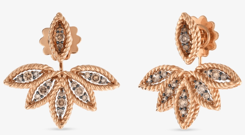 Roberto Coin 18k Rose Gold Brown Diamond Stud - Earring, transparent png #3515248