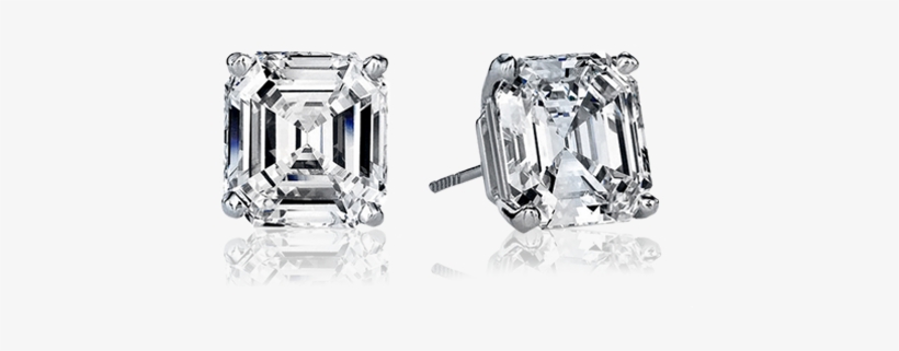 Asscher Cut Diamond Stud Earrings - Asscher Cut Stud, transparent png #3515836