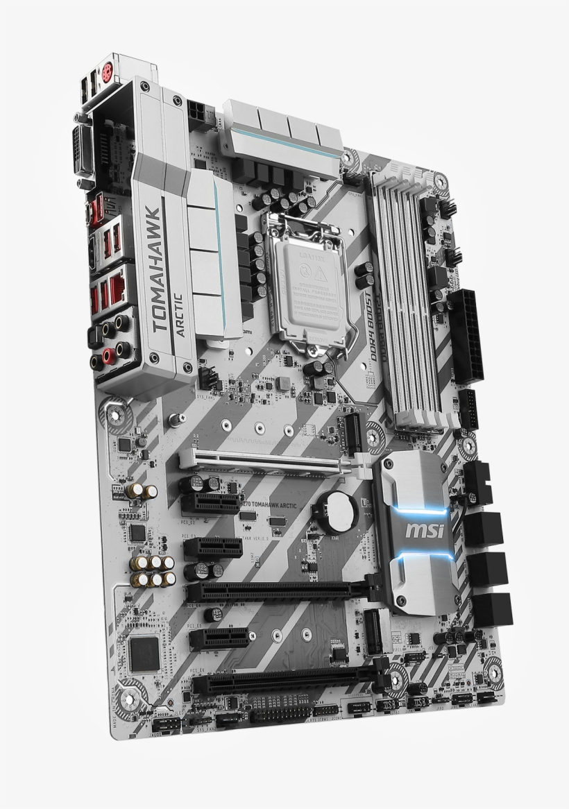 H270 Tomahawk Arctic 3d3-light - Msi Z270 Tomahawk Arctic, transparent png #3516528