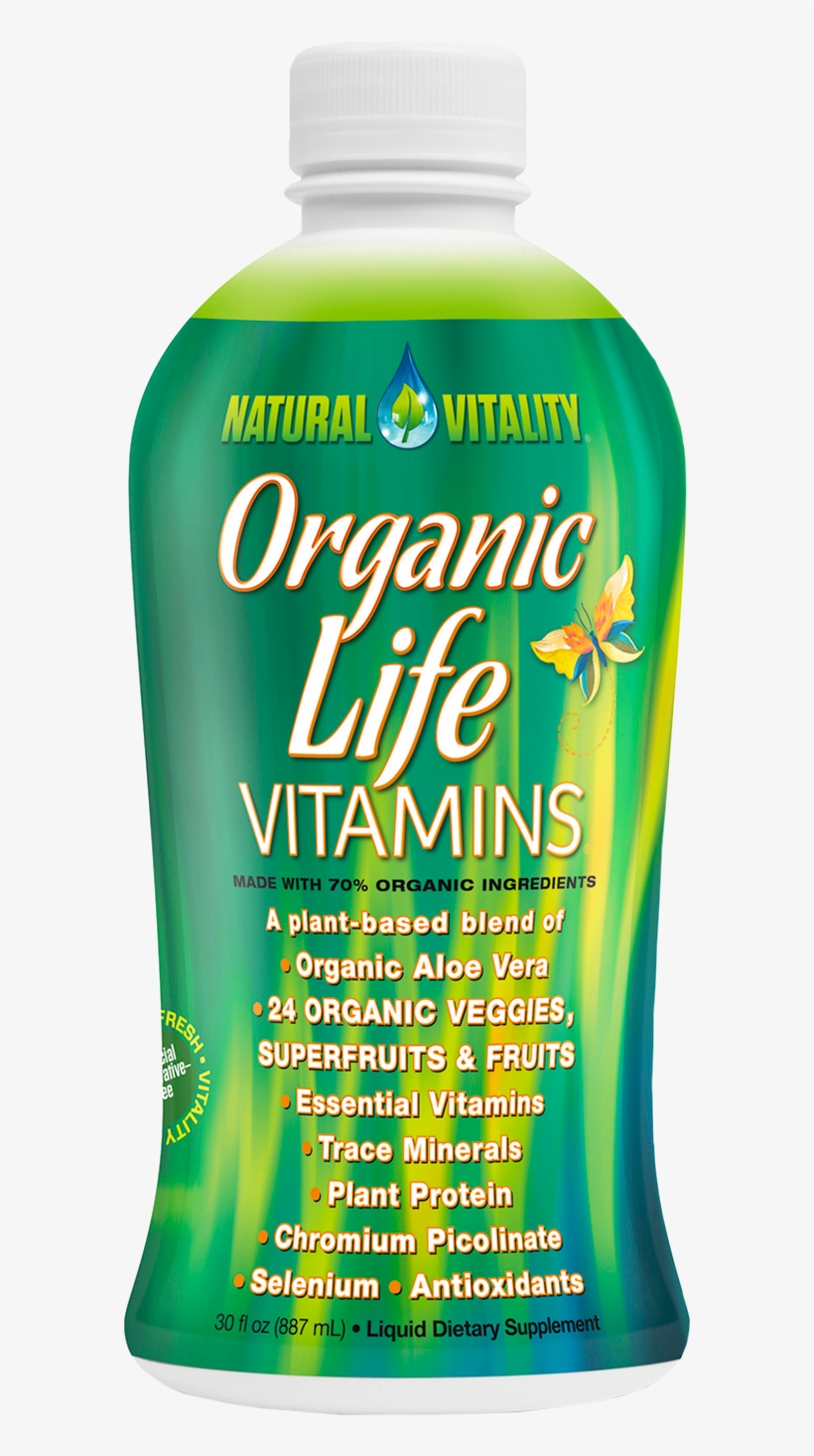 Organic Life Vitamins - Natural Vitality Organic Life Vitamins - 30 Fl Oz, transparent png #3516790