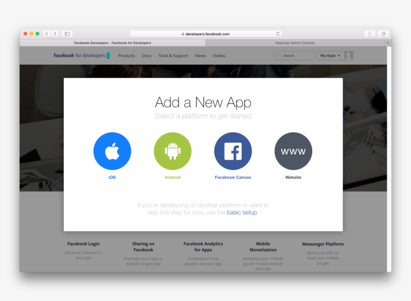 Facebook Add New App - Keycloak Account Theme, transparent png #3516847