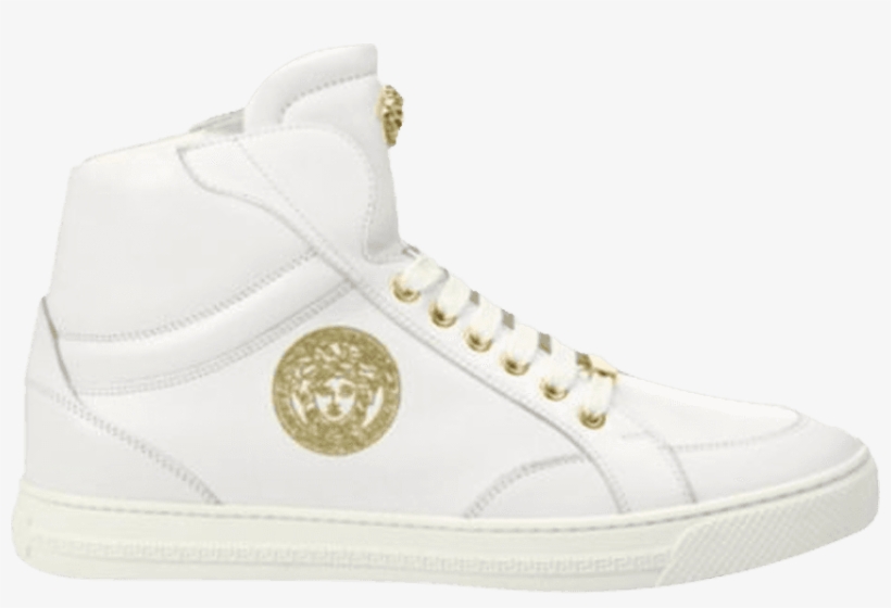 Versace Nappa Leather Mid Top Sneaker 'white' - Goat, transparent png #3518104