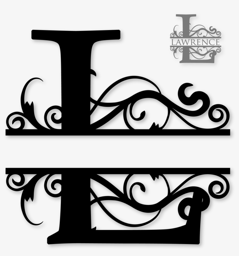 Flourished Split Monogram L - Split Letter Monogram B, transparent png #3519205