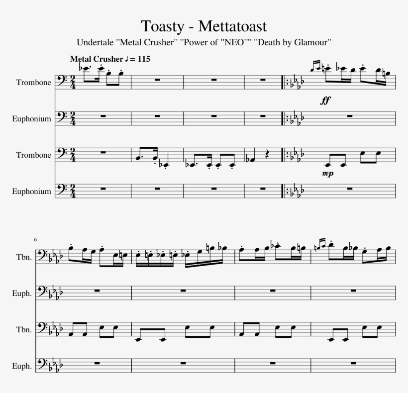 Mettatoast Sheet Music 1 Of 11 Pages - Sheet Music, transparent png #3520223