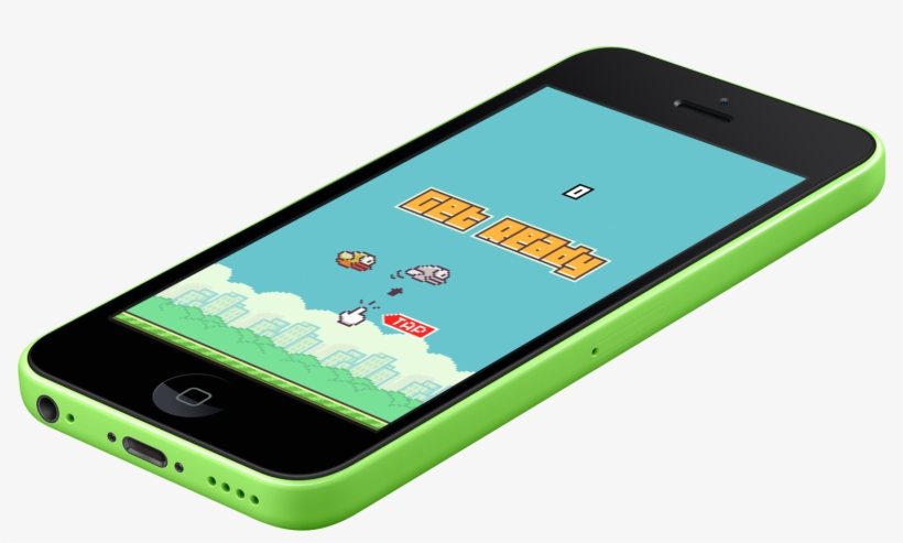 Flappy Bird Splash - Yellow Iphone Mockup, transparent png #3520283