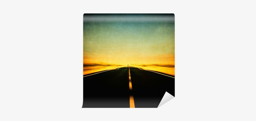 Grunge Image Of Highway And Blue Sky In Motion Blur - Road, transparent png #3521209