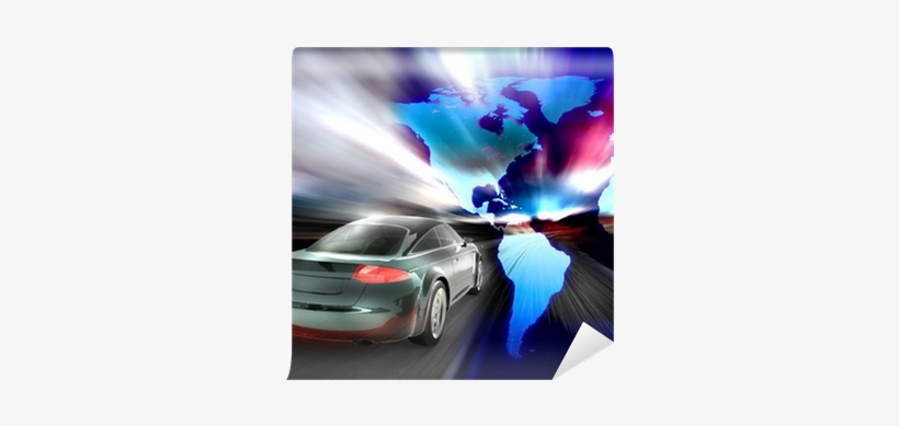 Fast Car Moving With Motion Blur Wall Mural • Pixers® - Car, transparent png #3521365
