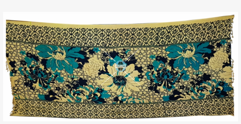 Yellow Green Screen Printed Viscose Shawl, transparent png #3522351