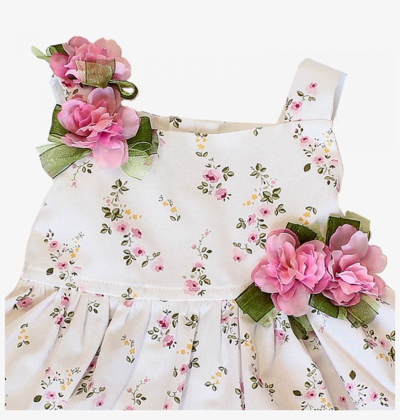 Dress In White Cotton With Floral Print - Artificial Flower, transparent png #3525126