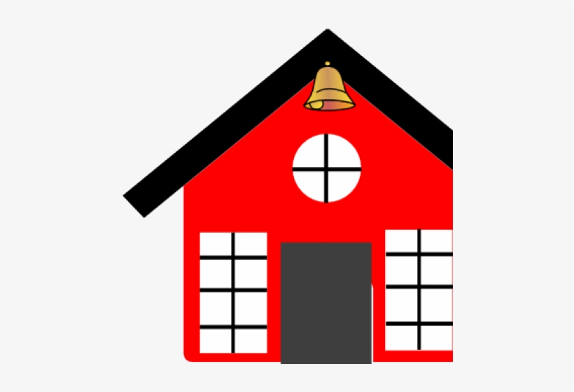 Cartoon School House - School Bell Png, transparent png #3527737