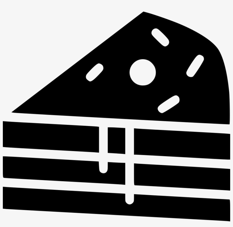 Cake Slice Pie Cherry Treat Comments - Monochrome, transparent png #3527881