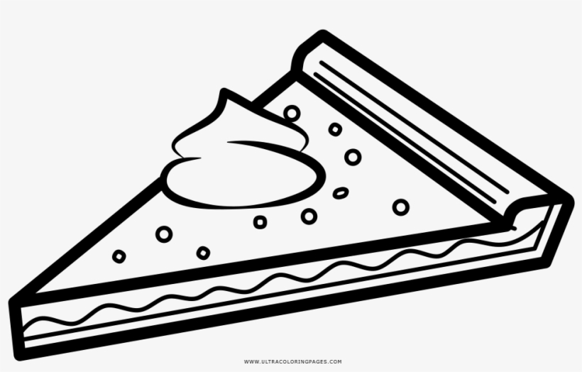 Pie Slice Coloring Page - Rebanada De Pastel Para Colorear, transparent png #3528062