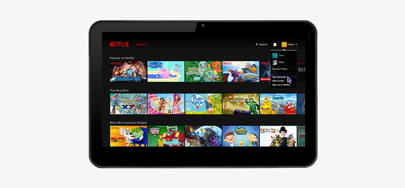 Click Your Name On The Top Right, Then Click "your - Ipad Netflix Kids, transparent png #3528870
