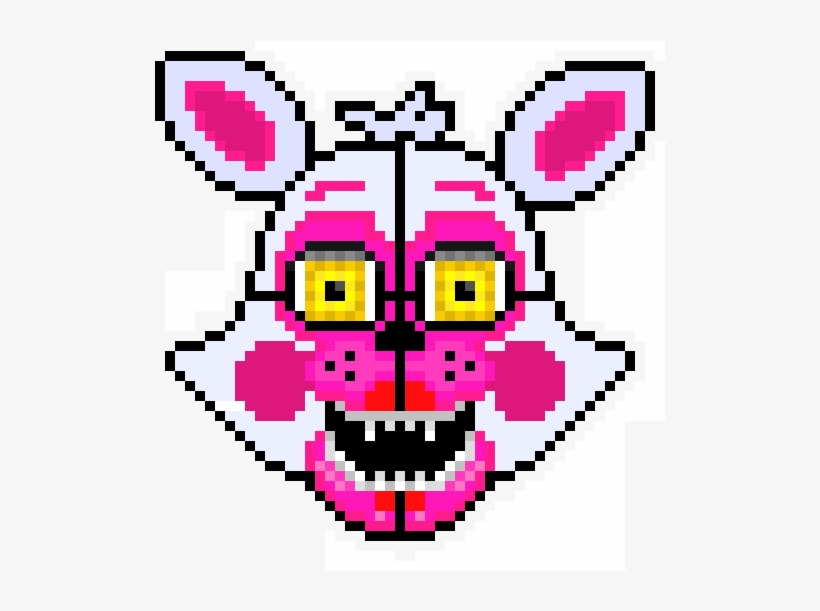 Fnaf Sister Location Accurate Funtime Foxy - Pixel Art Fnaf Sl, transparent png #3529773