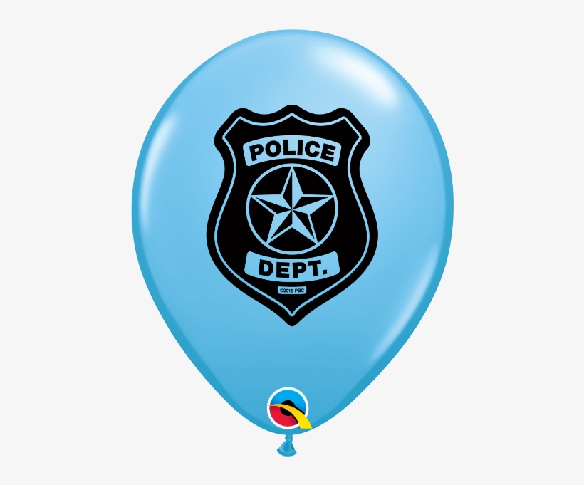 Police Dept 11" Latex Balloons - Baby Blue Balloons, transparent png #3530034