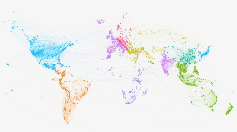 A World Drawn With Triphappy User Travel Itineraries - World Map, transparent png #3530892