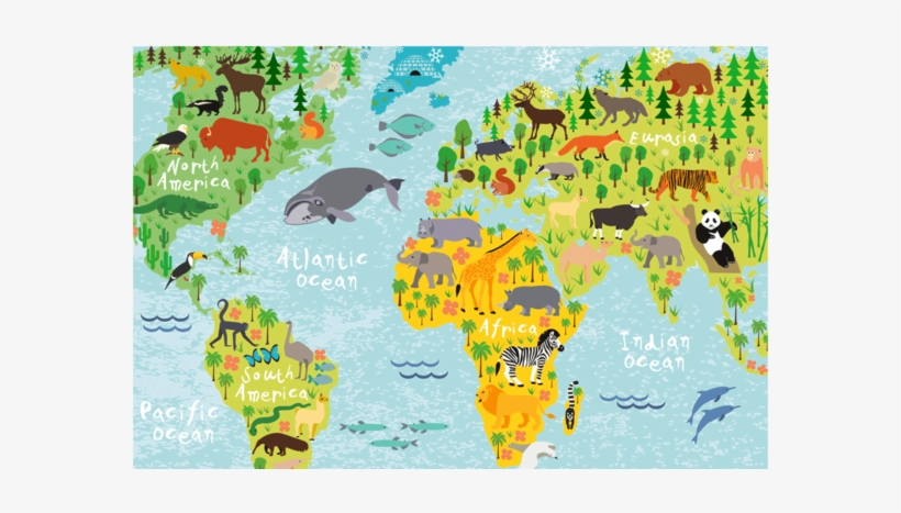 World Map Rectangular Picture - Boys Girls Bedroom Decoration Large Wall Sticker Decal, transparent png #3530901