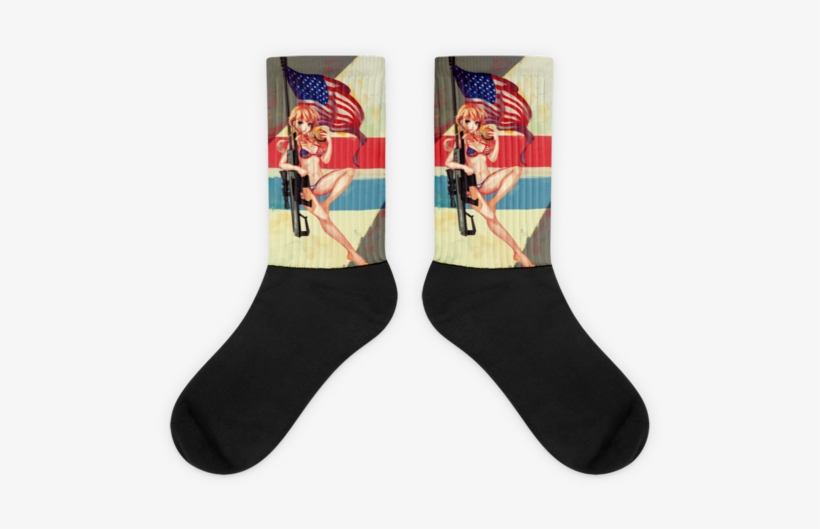 2nd Amendment Trump Girl Fully Sublimated Comfy Holiday - Png Holiday Socks, transparent png #3531007