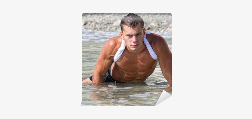 Muscle Wet Sexy Man In Sea Water Wall Mural • Pixers® - Open Water Swimming, transparent png #3531109